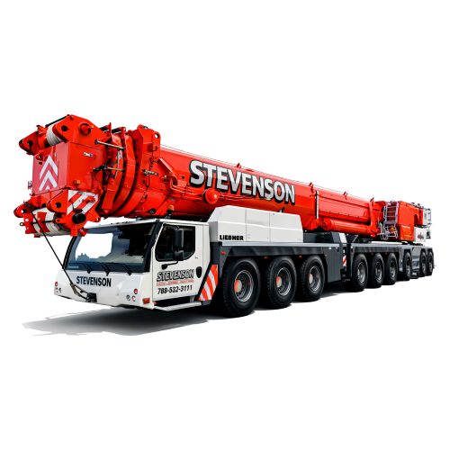 Liebherr LTM 1750-9.1 900-ton all-terrain mobile crane configured with telescopic boom and lattice extension for heavy industrial lifting